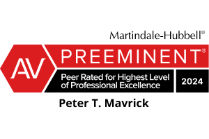 Martindale-Hubbell Preeminent Highest level of professional Excellence Peter T. Maverick